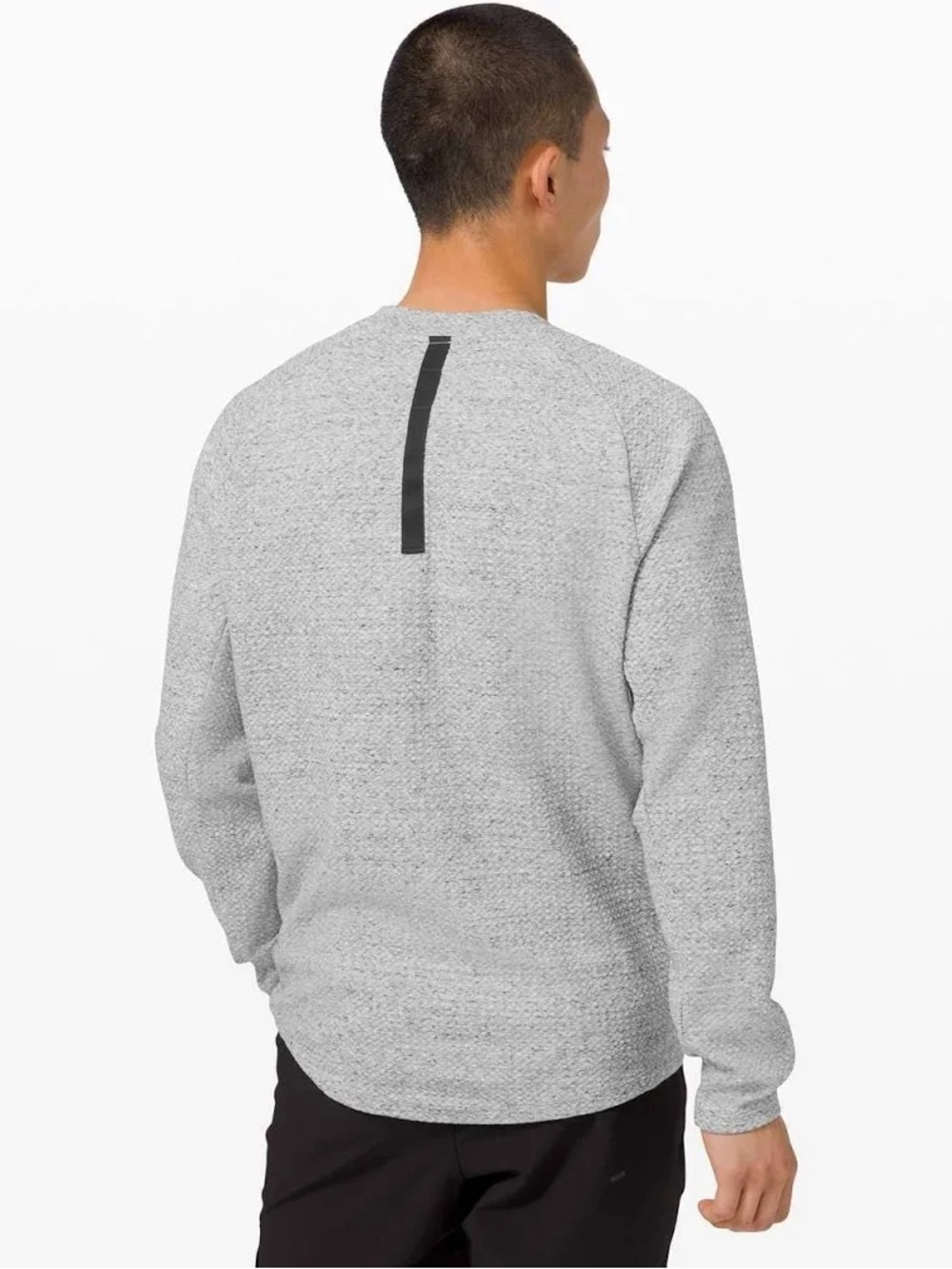 Lululemon Men’s At Ease Crew Neck Sweatshirt Heathered Grey Textured Size M - Picture 2 of 9